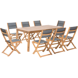CESANA  - Tuinset voor 8 - Lichte houtkleur - Acaciahout