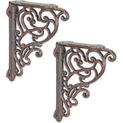 A PAIR OF CAST IRON WALL BRACKETS