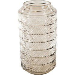 Vase - Pattern - Glass - Brown - 12,5x23cm