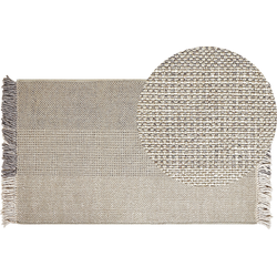 TEKELER - Modern vloerkleed - Lichtgrijs - 80 x 150 cm - Wol
