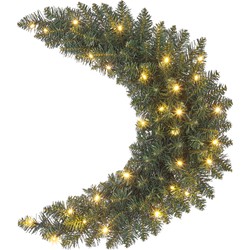 Black Box Trees Kerstkrans Maan met LED Verlichting - Ø50 cm - Groen