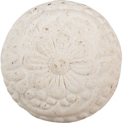 Clayre & Eef Deurknop  Ø 4 cm Beige Keramiek Rond Bloem Meubelknop