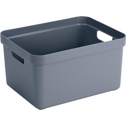 Donkerblauwe opbergboxen/opbergmanden 32 liter kunststof - Opbergbox