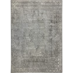 Flycarpets Vintage Vloerkleed - Joan - Medaillon - Voor binnen - Kleur: Zilver / Afmeting: 120x170 cm