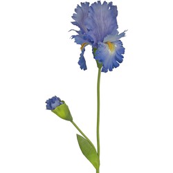 Greenmoods Kunstbloem Iris - Nep plant - 1 Stuk - 80cm - Blauw-