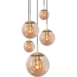 Steinhauer hanglamp Bollique - amberkleurig - metaal - 60 cm - E27 fitting - 2730ME