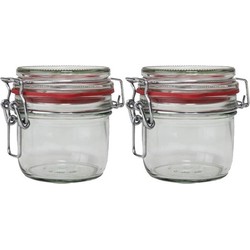 2x Glazen confituren pot/weckpot 200 ml met beugelsluiting en rubberen ring - Weckpotten