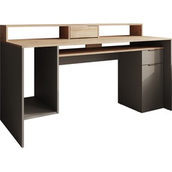 Meubella Bureau Ryan - Grijs - Eiken - 160 cm