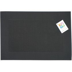 Placemats Hampton - 1x - zwart - PVC - 30 x 45 cm - Placemats