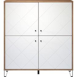 Buffet hoog 4 deuren mat wit L123 cm - Touch