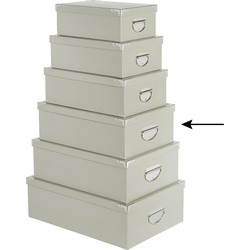 5Five Opbergdoos/box - lichtgrijs - L40 x B26.5 x H14 cm - Stevig karton - Greybox - Opbergbox