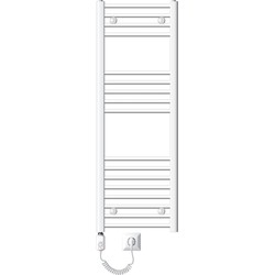 ECD Germany Badkamerradiator elektrisch met verwarmingselement 900W - 400 x 1200 mm - wit - gebogen met zijaansluiting