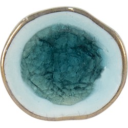 Clayre & Eef Deurknop  Ø 4 cm Turquoise Keramiek Meubelknop