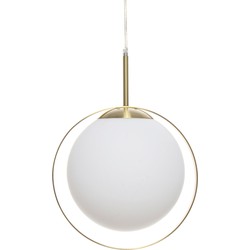 Moderne hanglamp van glas en metaal - Wit-