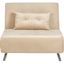 Beliani FARRIS - Slaapbank-Beige-Fluweel