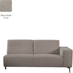 LABEL51 Bank Nero - Taupe - Micro Suede - 2,5-Zits Arm Rechts Voorstaand