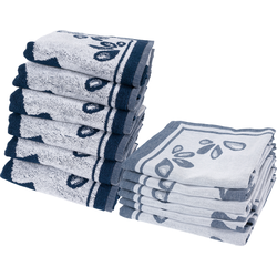 Twentse Damast Theedoeken en keukendoeken set - 12 stuks - Boy Girl Blauw