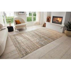 Modern vloerkleed - Jord Crème/Blauw - 80 X 120 CM