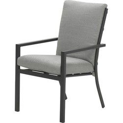 Sergio dining fauteuil - carbon black - licht grijs