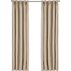 Larson - Luxe effen blackout gordijn - met haken - 3m x 2.5m - Licht taupe