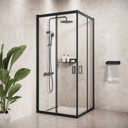Badplaats Douchecabine Dakota 90 x 90 x 190 cm - Zwart - Douchewand met Schuifdeuren