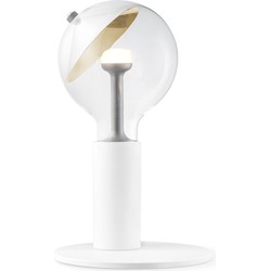 Move Me tafellamp Side - wit / Cone 5,5W - zilver goud