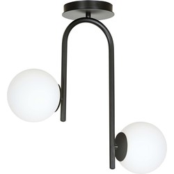 scandinavische plafondlamp Caputo Zwart 2-lichts