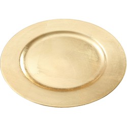 1x Ronde goudkleurige onderzet diner/eettafel borden 33 cm - Onderborden