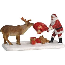 Reindeer Teasing Santa