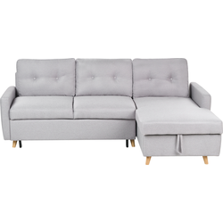 Beliani FLAKK - Hoekbank-Grijs-Polyester