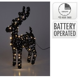 Rendier 37 cm zwart micro led kerstversiering