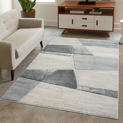 Tapijtenloods Bonito Trendy 3D Laagpolig Vloerkleed Tapijt Grijs- 200x290 CM