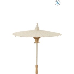 J-line - Parasol Tumanggal Textiel/hout Wit - 47x47x57cm