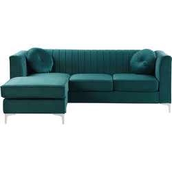 TIMRA - Hoekbank - Groen - Rechterzijde - 220 cm - Fluweel
