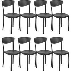 VIESTE - Stoel set van 8 - Zwart - Synthetisch materiaal