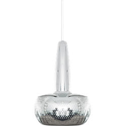 Clava hanglamp polished steel - met koordset wit - Ø 21,5 cm