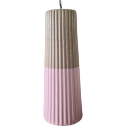 Rustik Lys - Outdoor Pilaarkaars Grooved Pastel pink / taupe L Kneusje