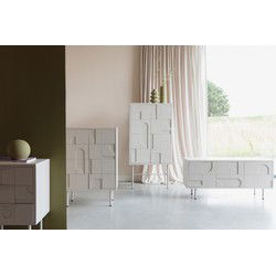 Kabinetkast Beige MDF/IJzer - 2 Deuren - 40x70x100cm - Funk