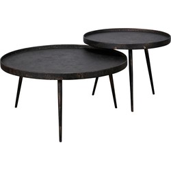 AnLi Style Salontafel set/2 rond metallic