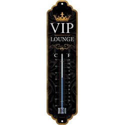 Nostalgic Art Binnen/buiten thermometer - VIP Lounge - Zwart/goud - Buitenthermometers