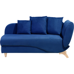 Beliani MERI - Chaise longue-Blauw-Fluweel