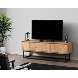 TV Meubel Tilsim Zwart Dennenhout Melamine 140x50x40 cm