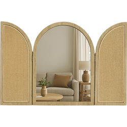 MISOU Wandspiegel - Shutter - Spiegel - Hout - 40x50cm - Woondecoratie - Vensterbank - Accessoires - Tuinspiegel - Veranda- Decoratie - Miroir Mural