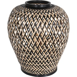 Anne Lighting - tafellamp - Maze - naturel - bamboe metaal - Ø 30cm - E27 - 3131BE