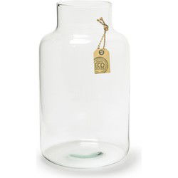 Transparante Eco melkbus vaas/vazen van glas 25 x 14.5 cm - Vazen
