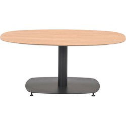 Leon bijzettafel -  aluminium - carbon black-light teak look-100x70 cm