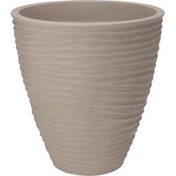 Pro Garden Plantenpot/bloempot Dunes - Tuin - stevig kunststof - zand/beige - D40 x H42 cm - Plantenpotten