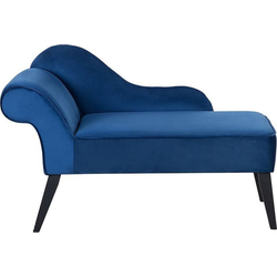 BIARRITZ - Chaise longue - Marineblauw - Linkerzijde - Fluweel