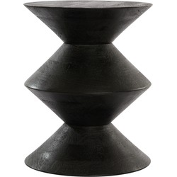 Light&living A - Bijzettafel Ø40x50 cm LARUS mango hout mat zwart