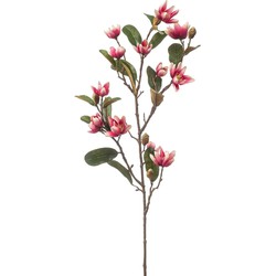 Emerald Kunstbloem Magnolia Pearl tak - 87 cm - fuchsia - Kunst zijdebloemen - Kunstbloemen